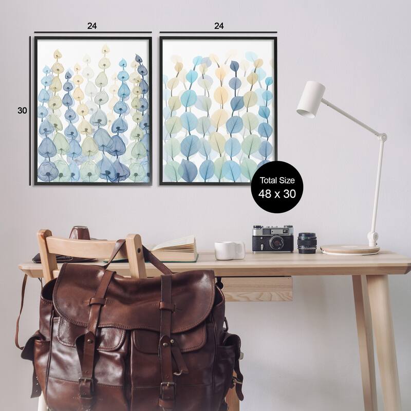 Stupell Seaweeds And Ocean Plants Blue Green Pattern Designs 2pc Multi Piece Framed Wall Art Set