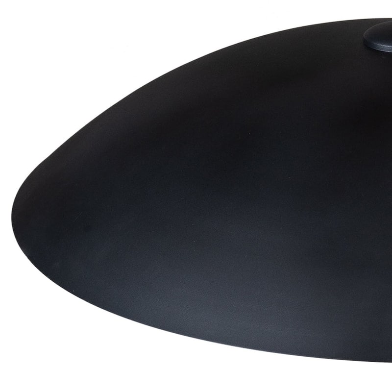 1-Light Black Gold Oversized Metal Dome Pendant Light - 27in