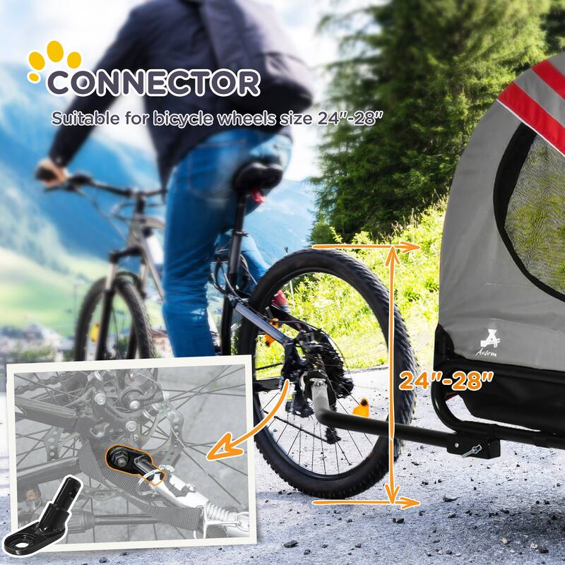 2-in-1 Dog Stroller and Bike Trailer with Skylight, Safety Leash, and 44lb Capacity
