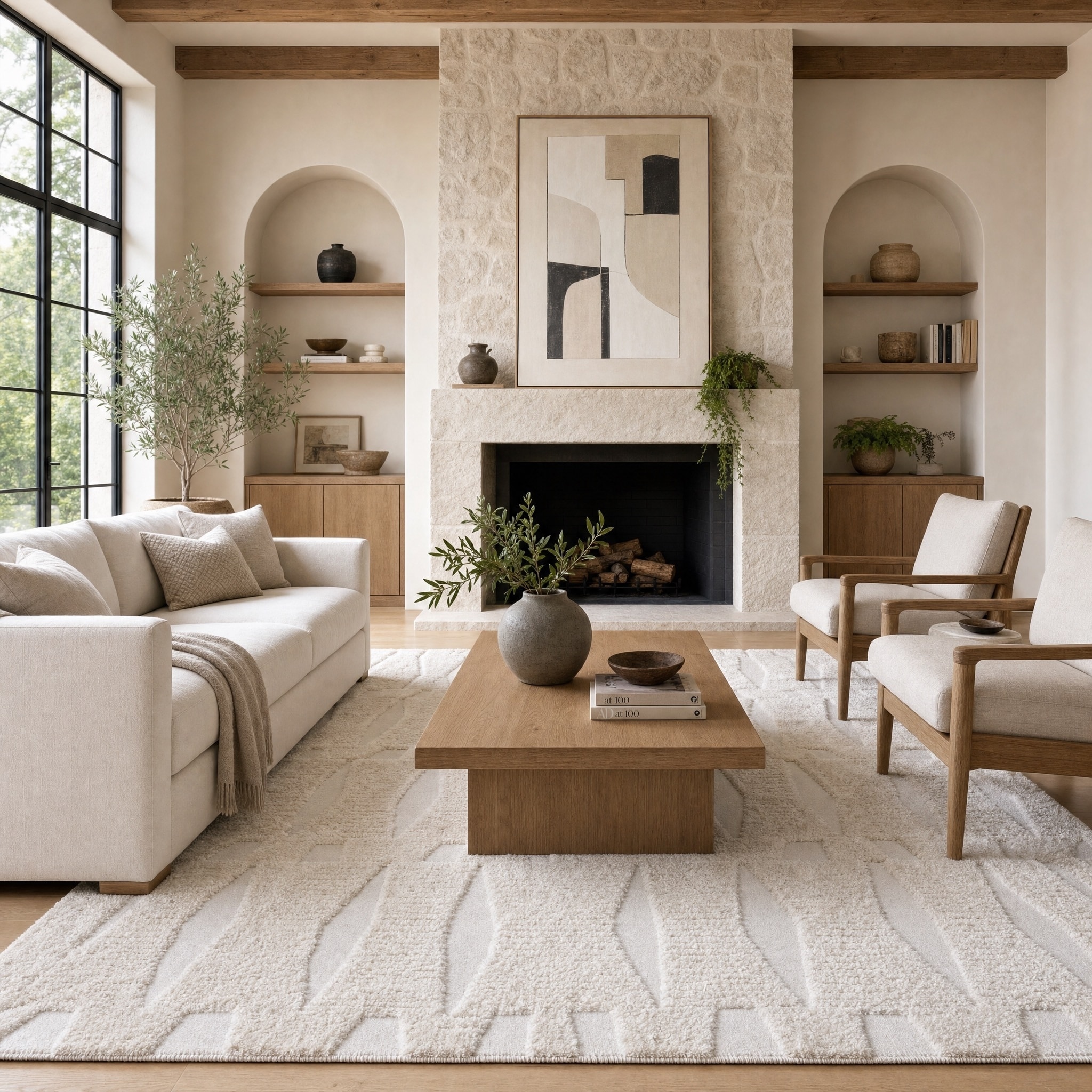 MDA Rugs Tike Collection Beige Abstract Contemporary Area Rug
