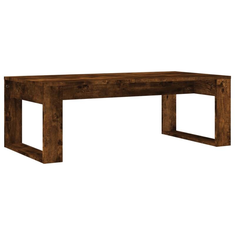 vidaXL Coffee Table White/Black/Brown Oak/Smoked Oak 40.2"x19.7"x13.8" Engineered Wood - 40.2" x 19.7" x 13.8"