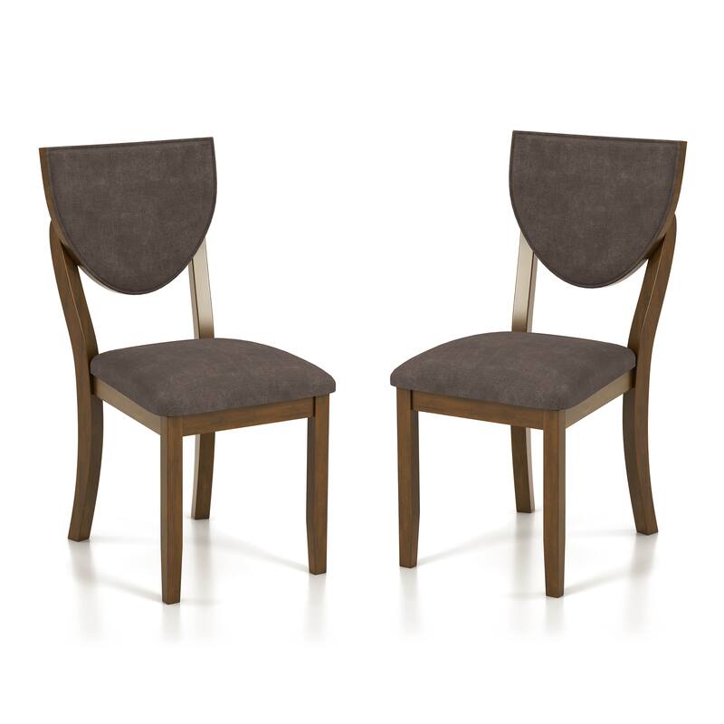 Oskam Mid-Century Modern Wood Side Chairs by Furniture of America (Set of 2)