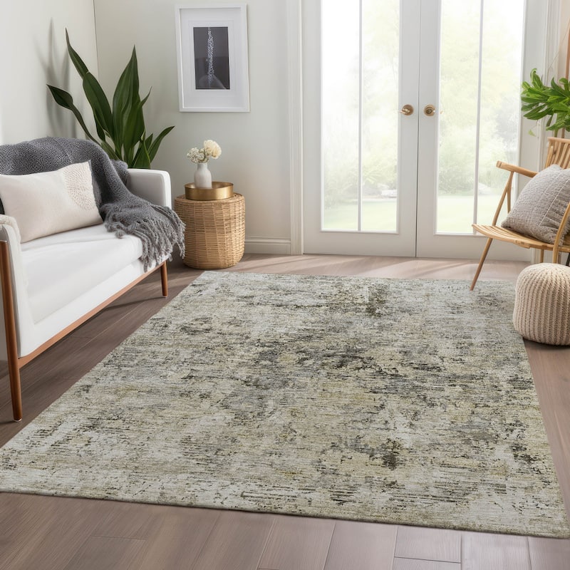 Machine Washable Indoor/ Outdoor Chantille Modern Ombre Rug - Taupe - 3' x 5'