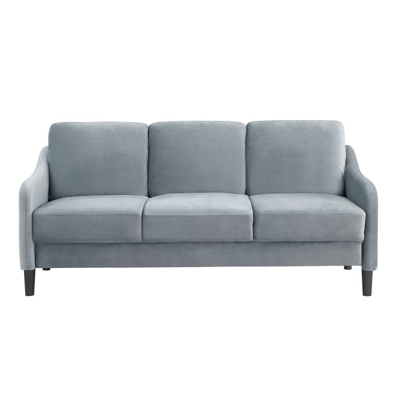 Mid-century Modern Upholstered Velvet Sofa Set with Armchair, Loveseat, 3-Seater Sofa - 3-Seater - Grey
