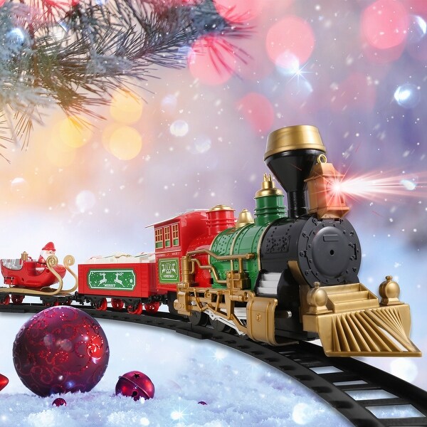 Christmas Train Under The Tree with Real Smoke Lights and Sounds Size Multi