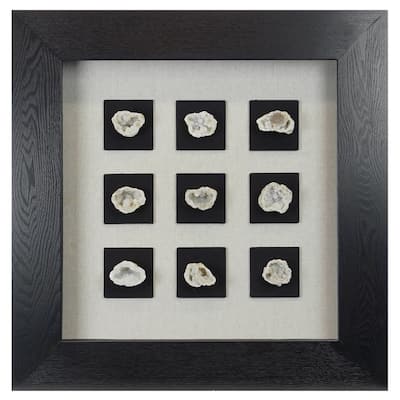 HUJI Quartz Geode Set Shadow Box Wall Decor