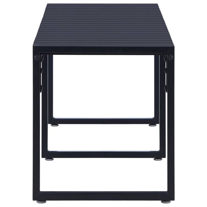 vidaXL Garden Bench Black PS board, iron 47.4 in Built Tough