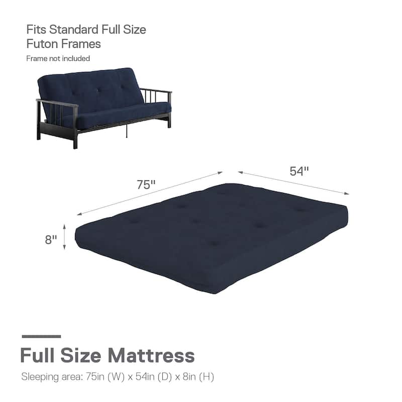 DHP Eve 8" Thermobonded Polyester Fill Futon Mattress