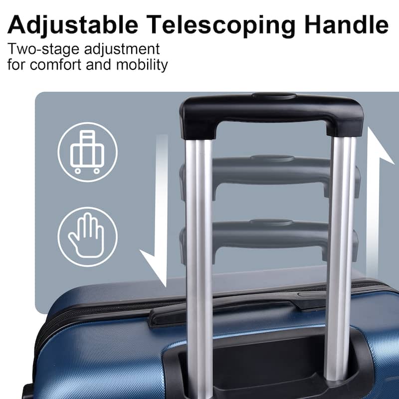Luggage 3 Piece Sets Hardside Carry-on Luggage with TSA Lock ...