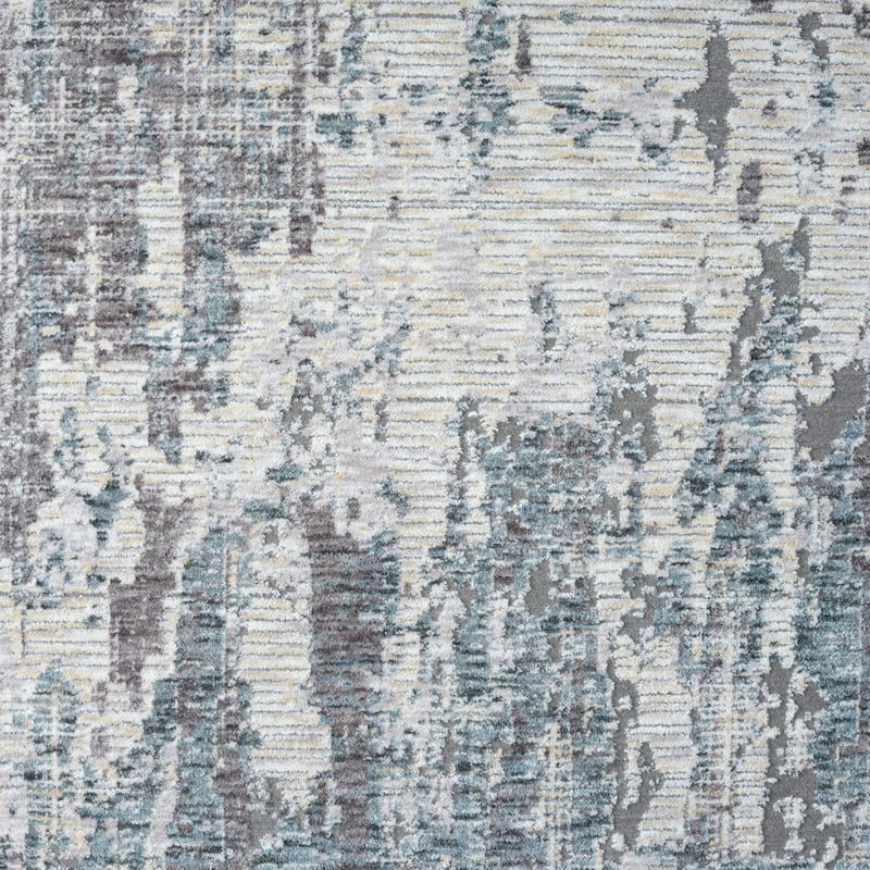 Reeves Modern Abstract Gray/Blue Performance Indoor Area Rug by Sevita
