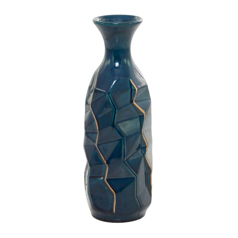 Blue Modern Smooth Glazed Stoneware Vase
