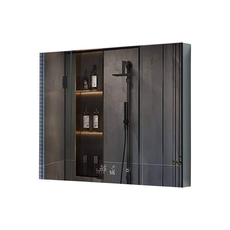 Savera 30 in. Surface-Mount LED Mirror Medicine Cabinet with Defogger