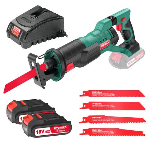 Cordless Reciprocating Saw with 2 Batteries 4 Saw Blades 0-2800SPM