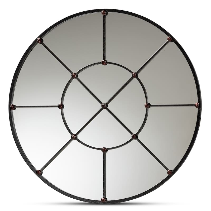 Ohara Modern and Contemporary Metal Accent Wall Mirror - Black