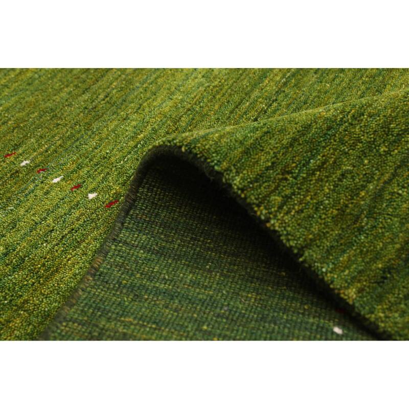 ECARPETGALLERY Hand Loomed Kashkuli Gabbeh Green Wool Rug - 5'1 x 7'11