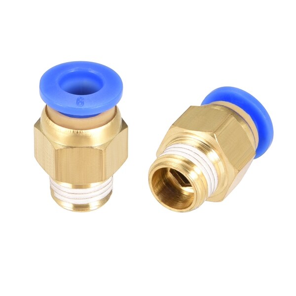 10 Pcs 1/8" G Male Straight Thread 6mm Push In Joint Pneumatic Quick Fittings