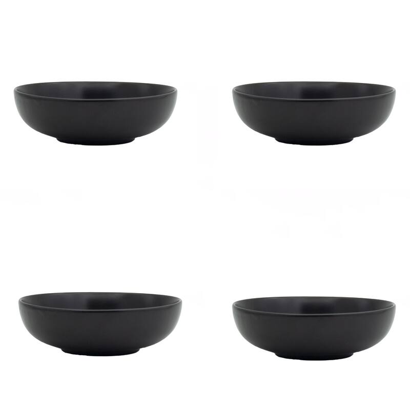 Euro Essential Semi-Matte Black 12 Piece Stoneware Dinnerware Set - Service for 4