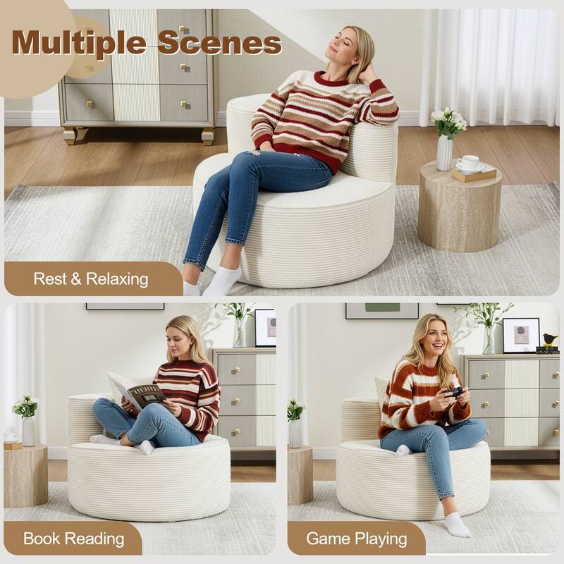 Plush Lounger Soft Sofa No Assembly Required