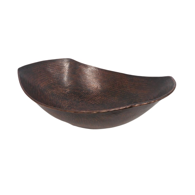 20" Oval Copper Vessel Bathroom Sink Sleigh Style by SimplyCopper - 20" x 14.5" x 5" Center 7" Ends