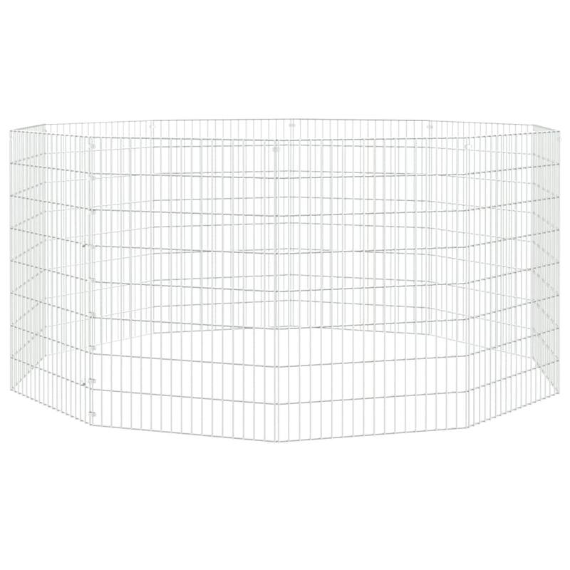 vidaXL Free Range Animal Enclosure Rabbit Hutch Free Range Pen Galvanized Iron
