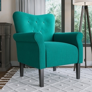 Belleze Wingback Armchair Accent Chair High-Back Linen, Mallard