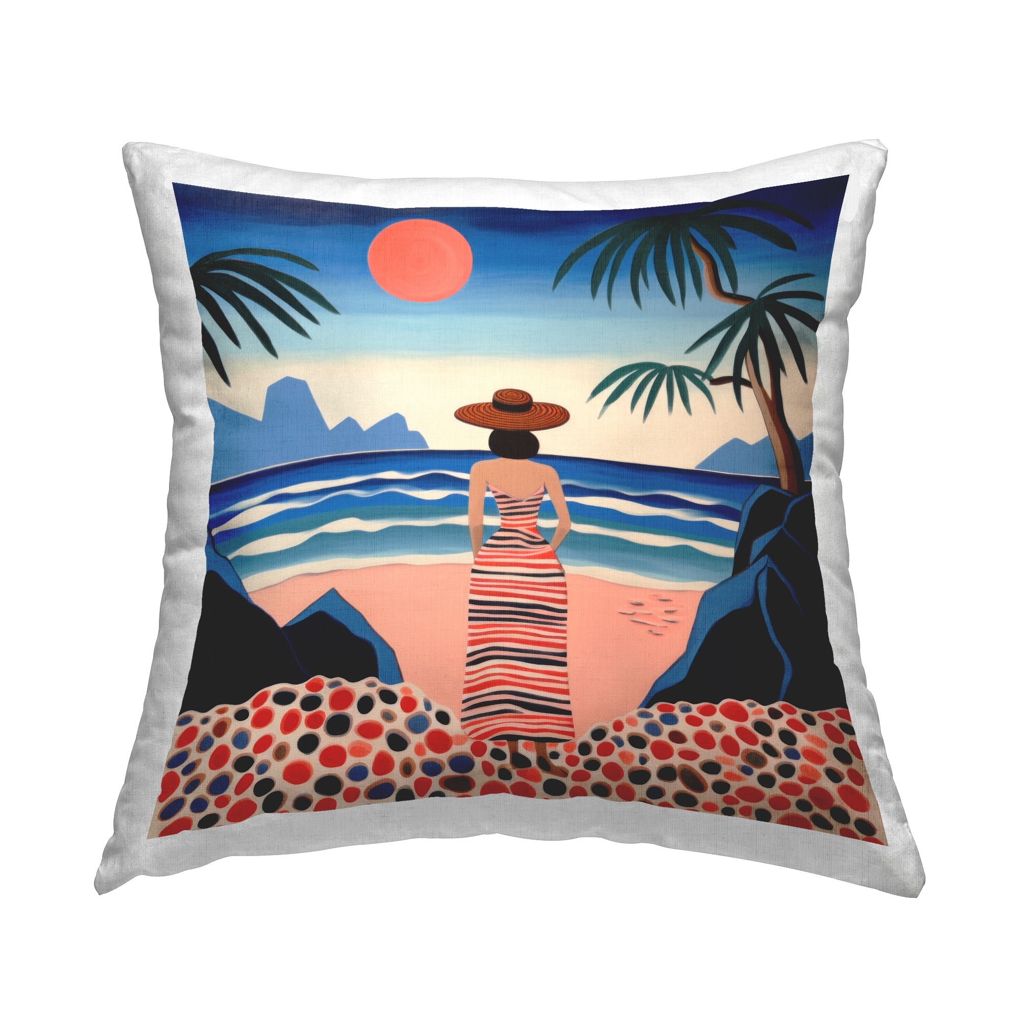 Stupell Patterned Female on Beach Design by Lazar Studio