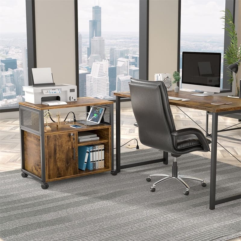 Locking Office Filing Cabinets - 23.6"D x 17.2"W x 26"H