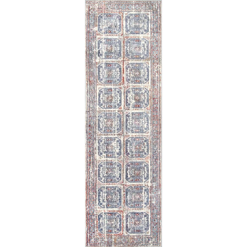 Nuloom Traditional Vintage Geometric Tiles Alonzo Area Rug