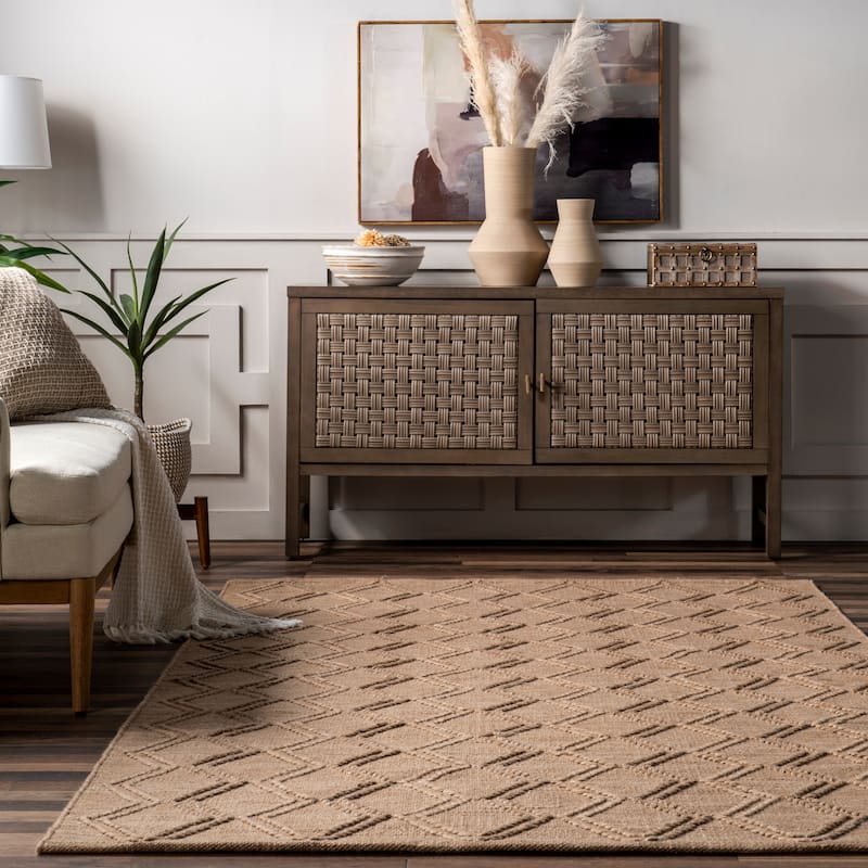 Nuloom Jovianne Textured Lattice Area Rug
