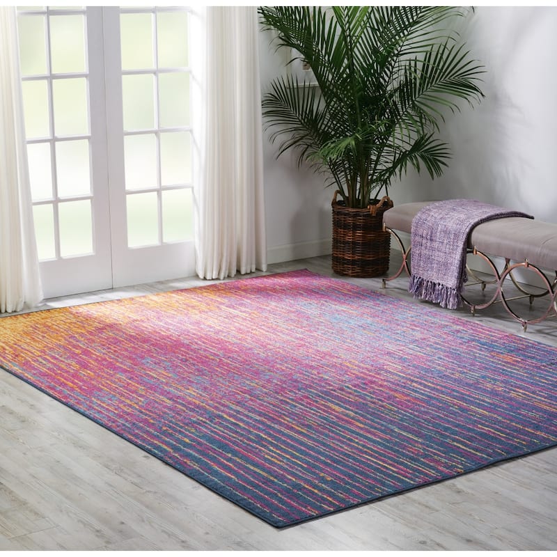 Roze Power Loomed Abstract Area Rug By HomeRoots - 9' x 12'