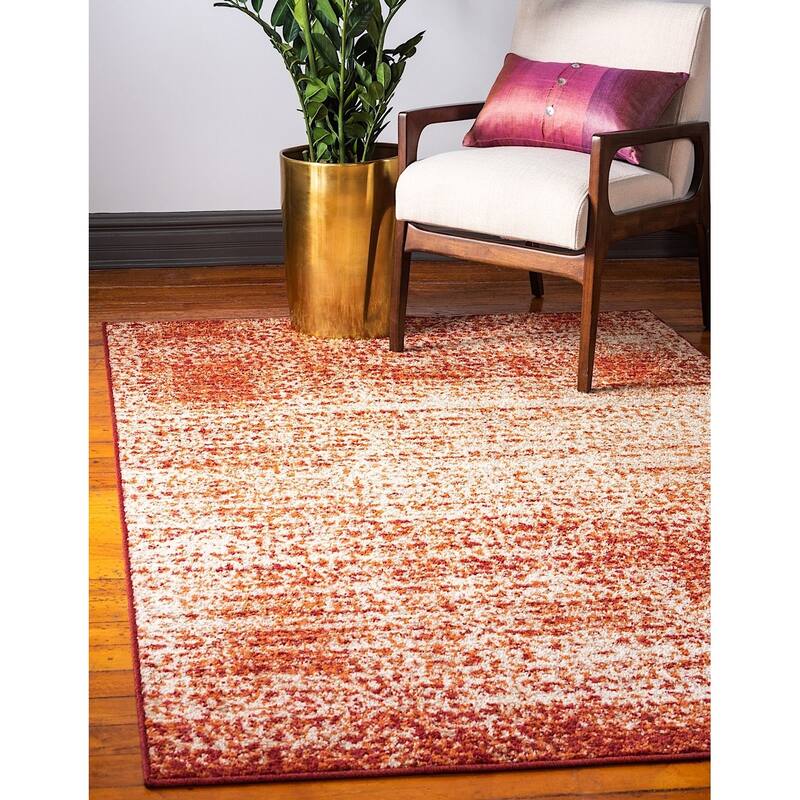 Contemporary Beallara Collection Area Rug - 8'x10' - Terracotta