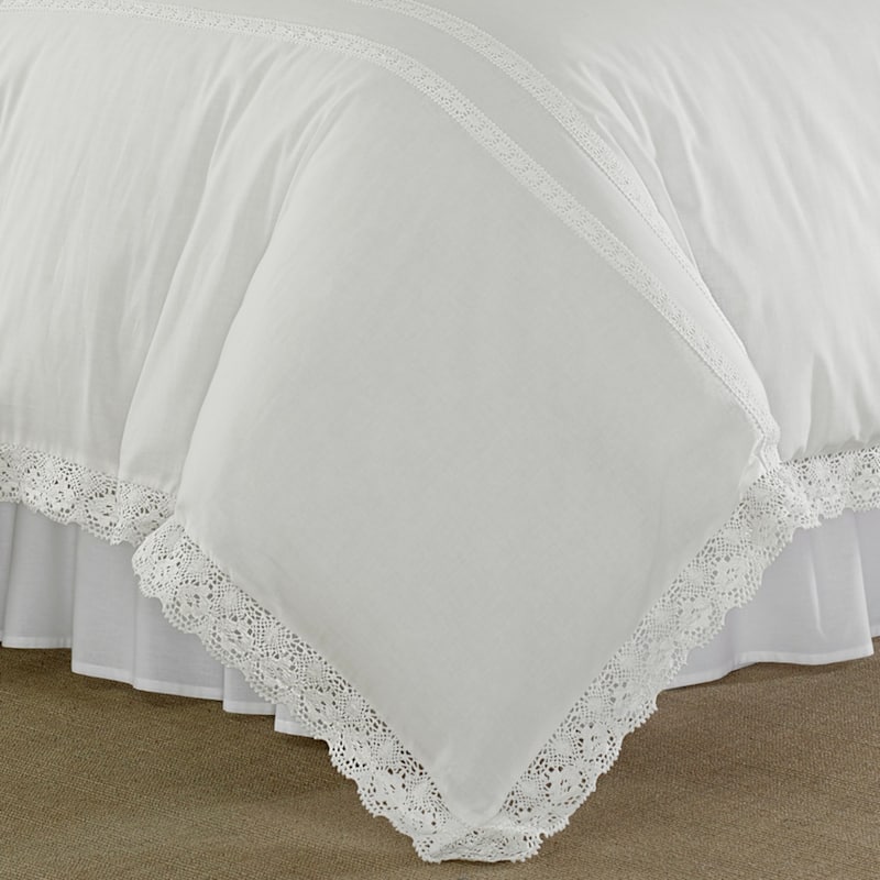 Laura Ashley Annabella White Cotton Comforter Set