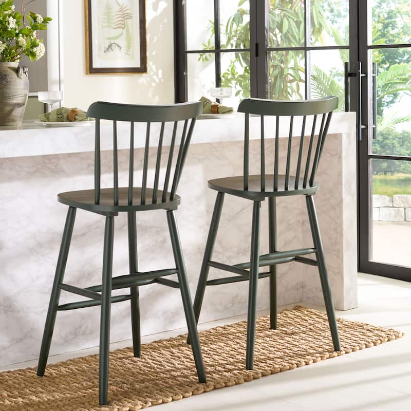 SAFAVIEH Aida 30-inch Spindle Farmhouse Bar Stool (Set of 2) - 19.9" x 19.8" x 38" - 20"W x 20"D x 43"H