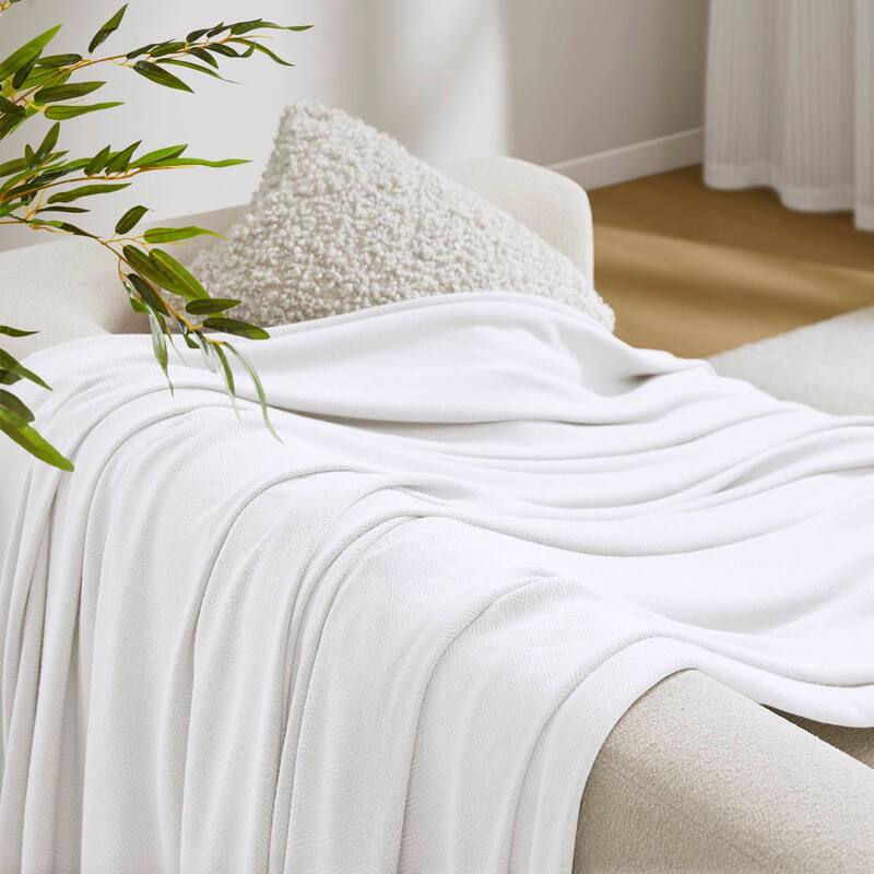 Chelsea Square Rayon from Bamboo Cooling Cotton Lightweight Blanket for Summer Spring