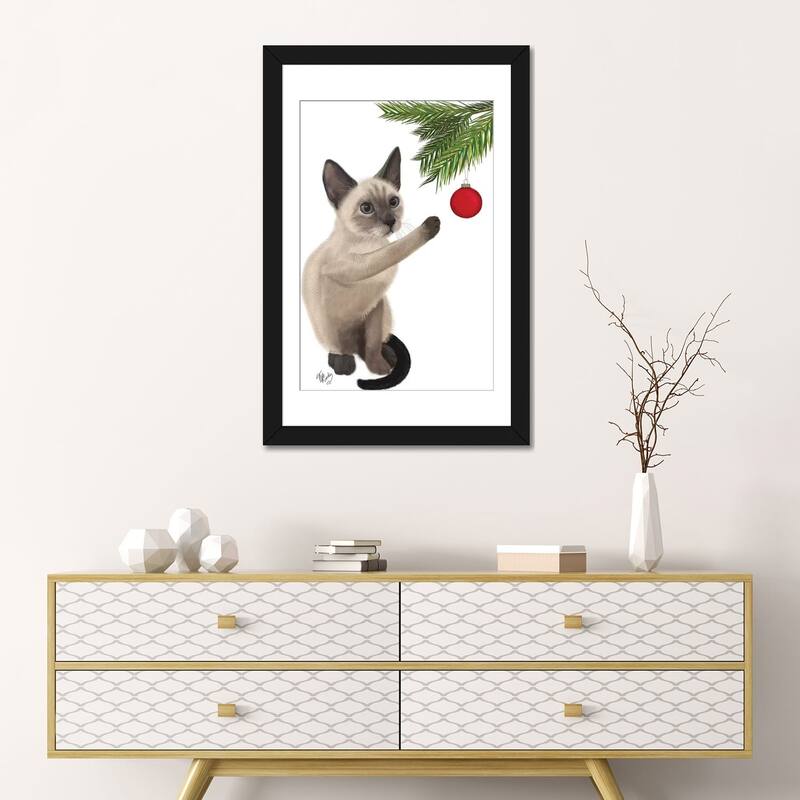 iCanvas "Siamese Cat and Bauble" by Fab Funky