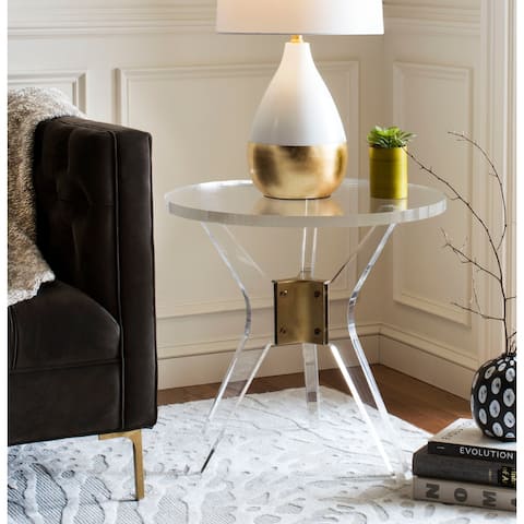 SAFAVIEH Couture Werner Acrylic End Table- Clear - 23.63 In W x 23.63 In D x 22 In H