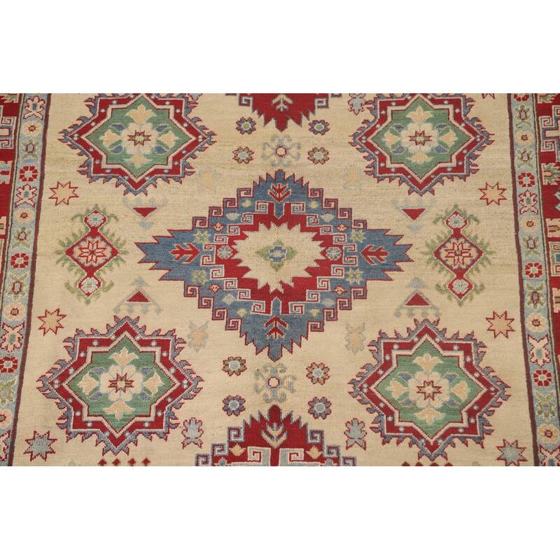Kazak Oriental Area Rug Hand-Knotted Wool Carpet - 5'8" x 8'8"