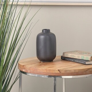 Black Ceramic Minimalistic Decorative Vase - Bed Bath & Beyond - 40338387