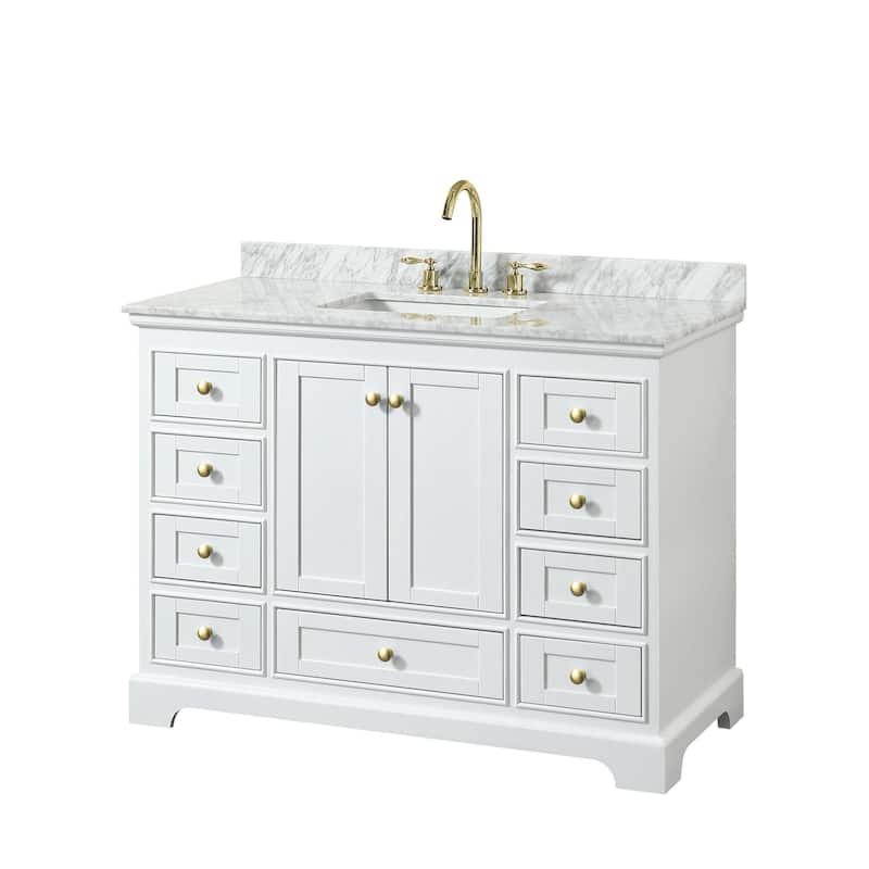 Wyndham Collection Deborah 48" Free Standing Single Vanity Set with