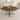 Walnut Finish Circle Dining Table with Metal Frame and Thickened Top