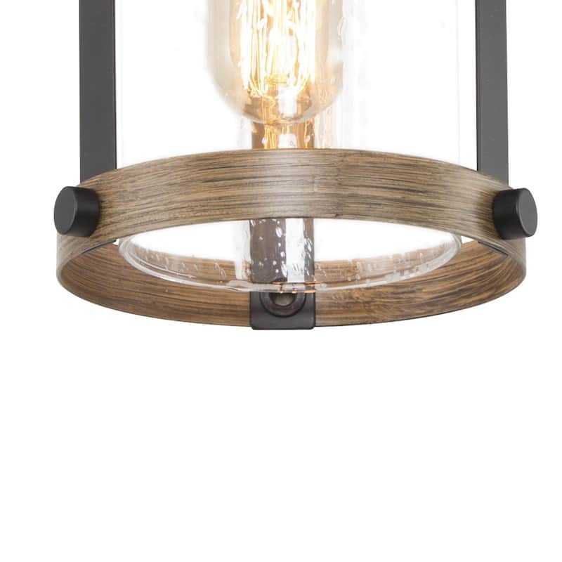 Farmhouse 1-Light Mini Seeded Glass Pendant Light for Kitchen Island