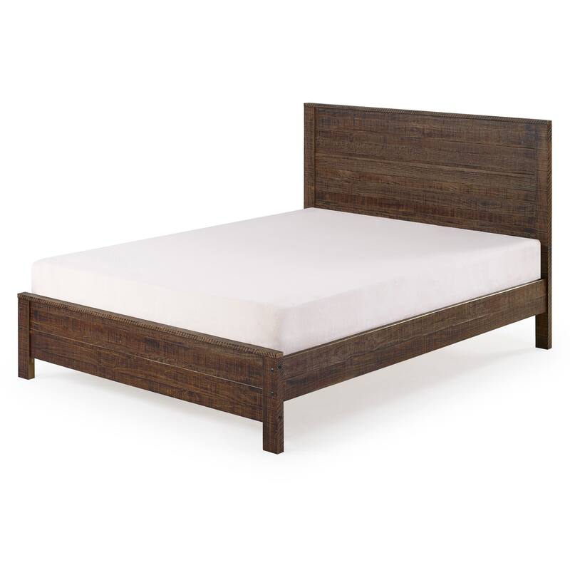 Solid Wood Bed, Modern Rustic Wooden Queen Size Bed Frame Box Spring Needed