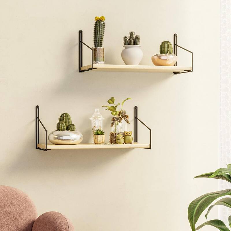2-Piece Solid Wood Wall Shelf Set