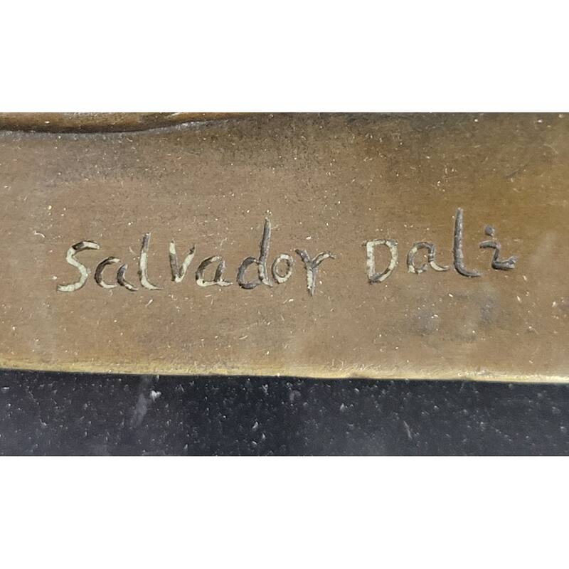 Salvador Dali Alice In Wonderland Bronze Sculpture Statue Surrealism Figure 19 Inches X 8 Inches