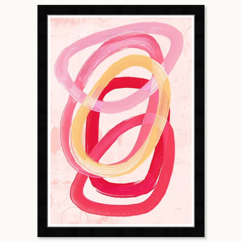 Wynwood Studio Abstract Form Ii Framed Retro Colorful Abstract Prints - 15 x 21 - Black