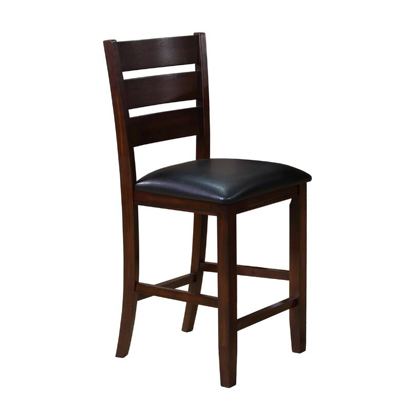 Contemporary Style Charcoal Finish Counter Height Dining Chair Bar Stool 2Pc Set Fabric Upholstery Wooden Furniture