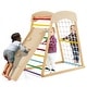 preview thumbnail 6 of 5, 6-in-1 Wood Jungle Gym Climbing Play Set with Double-sided Ramp Colorful