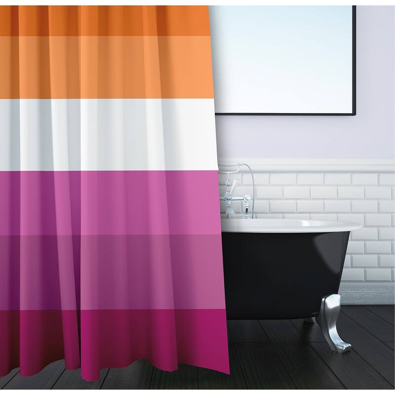 Inclusive Pride Flag Durable Poly Shower Curtain