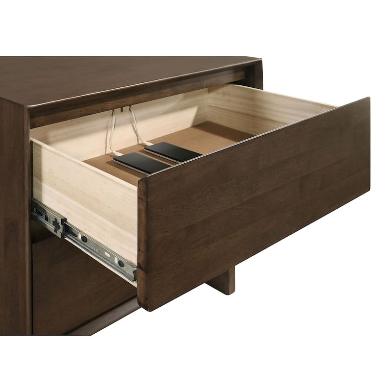 Hemlock Warm Brown 2-drawer Nightstand Bedside Table