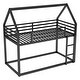 preview thumbnail 29 of 28, Metal Frame House Bed Twin Over Twin Bunk Beds with Roof and Built-in Ladder, No Box Spring Needed, Bunk Low Floor Bed